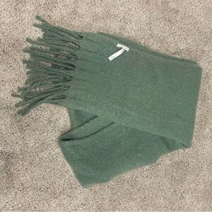 Brushed Green Fringe Scarf